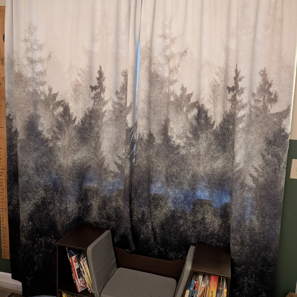 Society 6 Green Trees Forest Woodland Bedroom Blackout Curtains